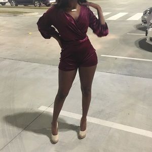 Fashion Nova Burgundy Romper